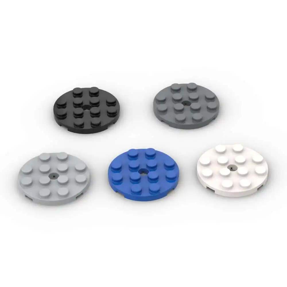 MOC 10PCS 60474 4x4 Round Plate Building Blocks Board Educational Bricks Particle Puzzle Idea Toys Children Birthday Kid Gifts