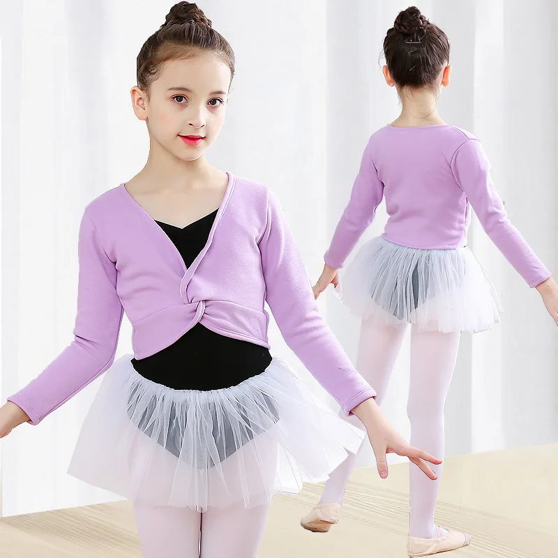 Children\'s Dance Clothing Long-sleeved Thickened Velvet Dance Shawl Coat Girl Dancing Vest Ballet Ballet Leotards for Women