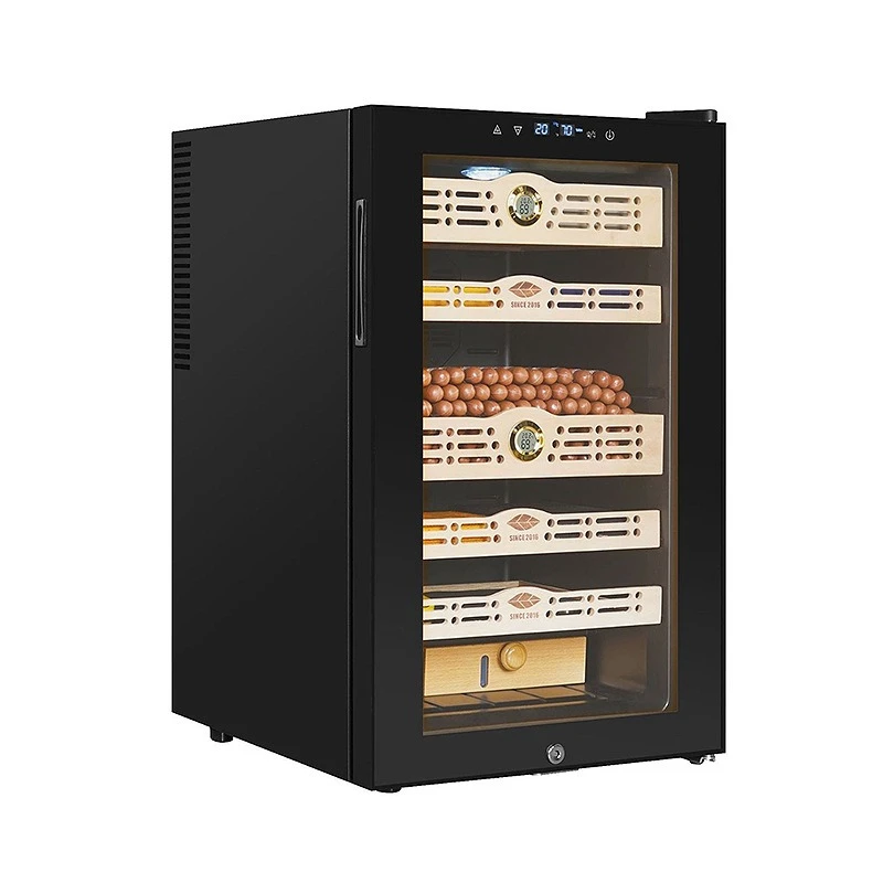 Thermostatic cigar cabinet, household and commercial intelligent frequency converter compressor, cigar cabinet