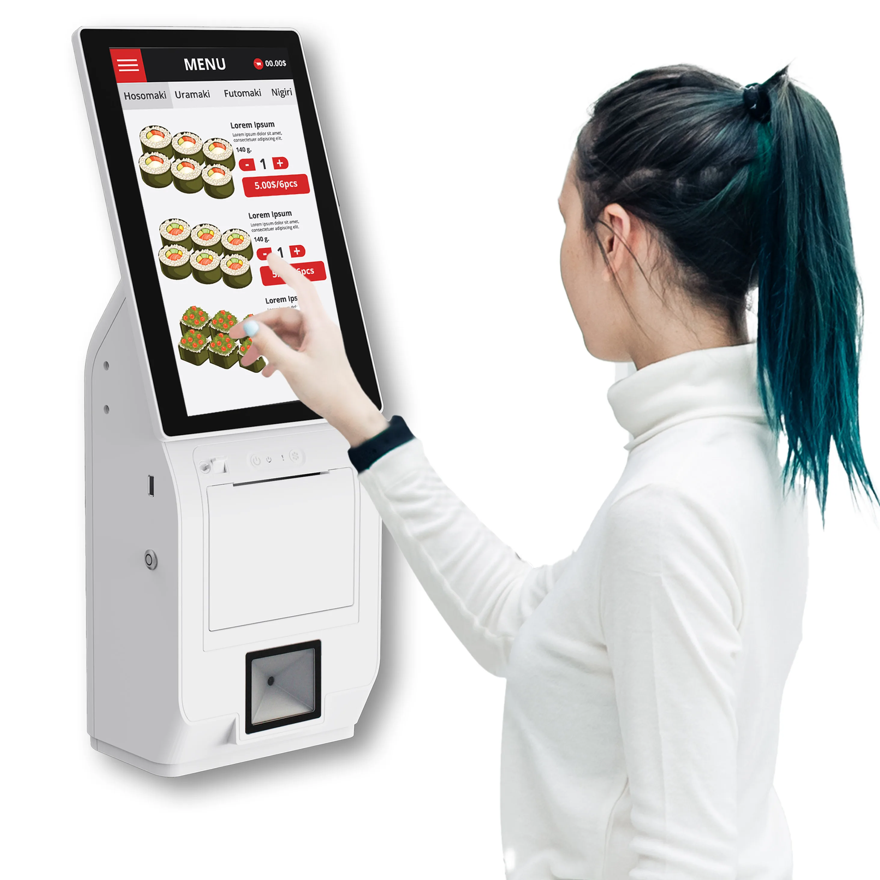 

Android Windows Tablet Wall-Mounted Self-Ordering Point of Sales Kiosk System for Retail and Restaurant Payment
