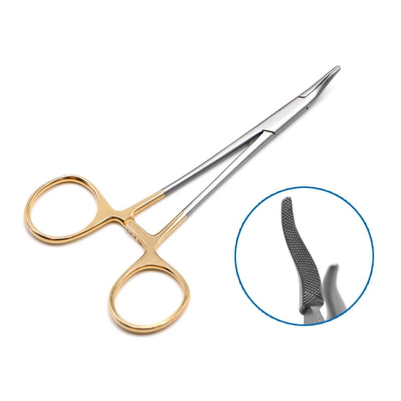 

Gold handle needle-holding scissors nasal needle holder clip needle pliers clip insert double eyelid embedding beauty