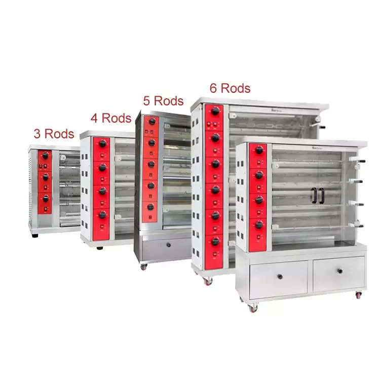 double door gas 2 to 8 rods commercial roasted chicken rotisseries machine