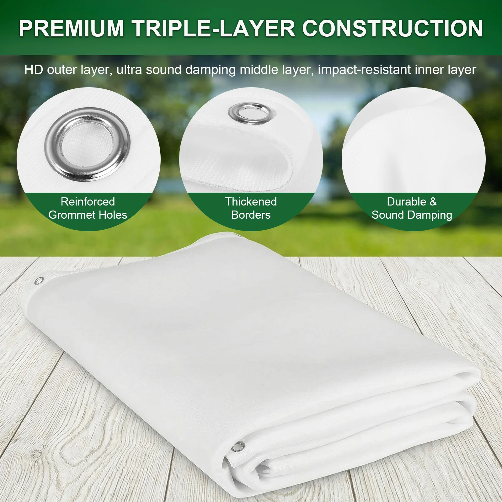 

Golf Simulator Impact Screen with Bungee Cords Golf Practice Simulator Backdrop for Training Indoor/Outdoor