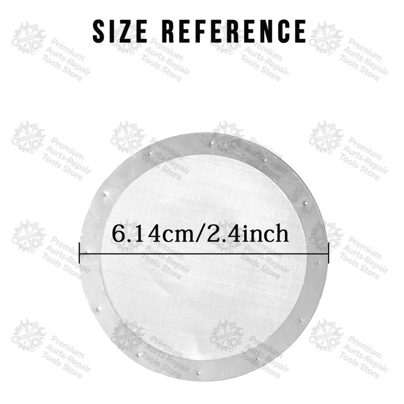 2‑Pack 61mm Stainless Steel Filter Screen, Round Hole Woven Metal Filter Mesh for Coffee Press