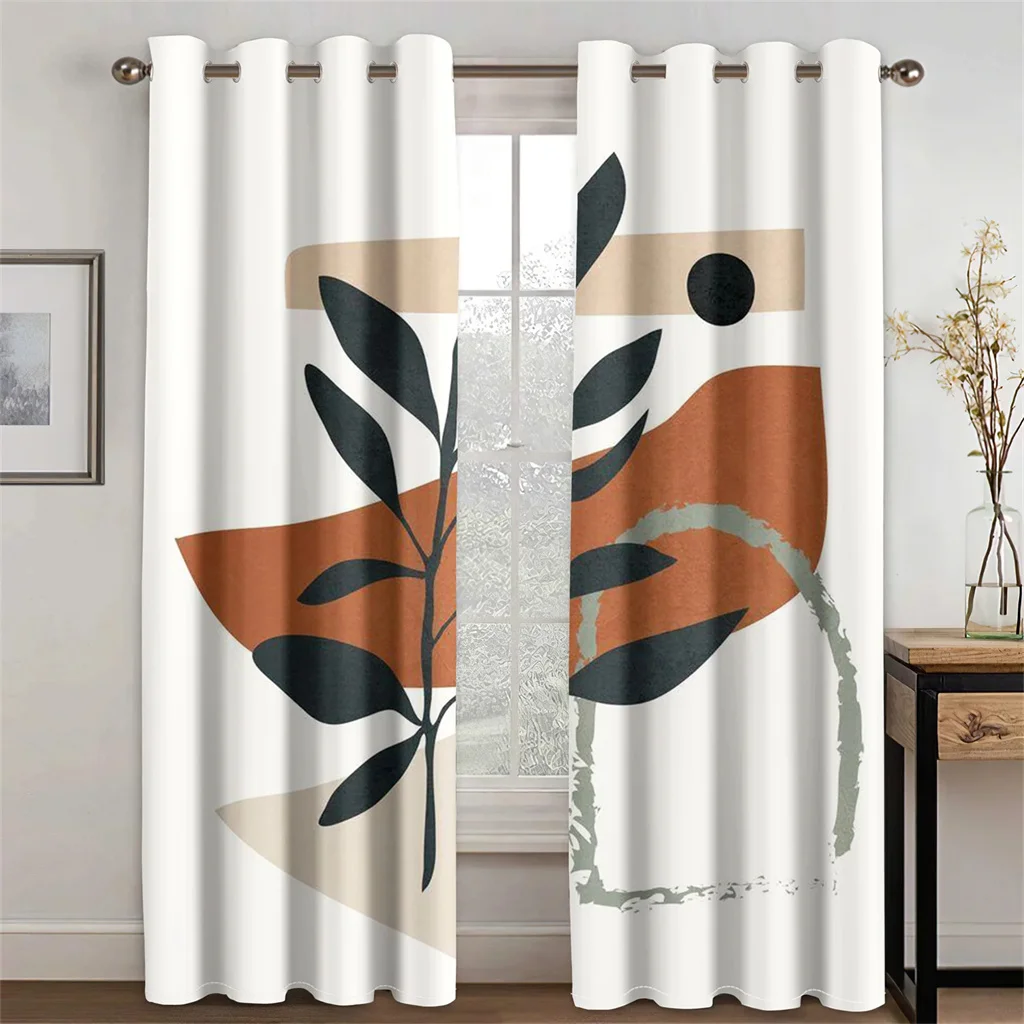 Abstract Geometric art Modern Bohemian Aesthetic Eleganc Drapes Window Curtains for Living Room Bedroom Kitchen 2 Pieces Decor