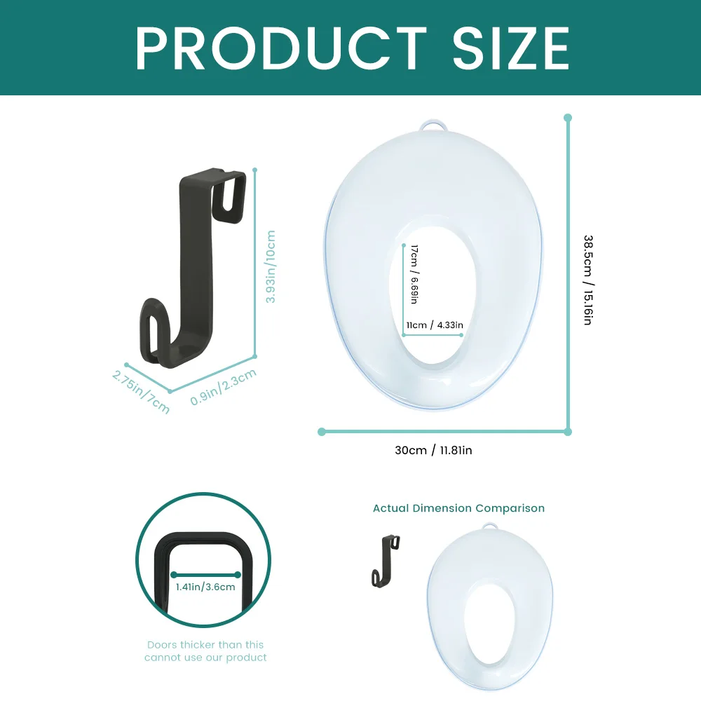 Baby Potty Toilet Seat with Storage Hook - Toddler Training Toilet Ring for Kids image 5