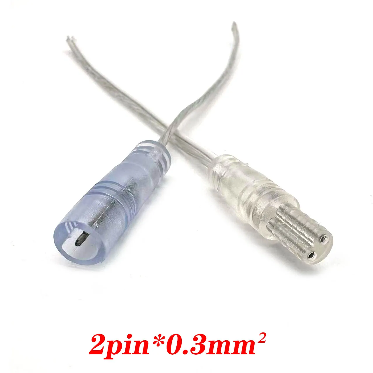 

100sets 2PIN waterproof transparent connector,male and female;10cm long each