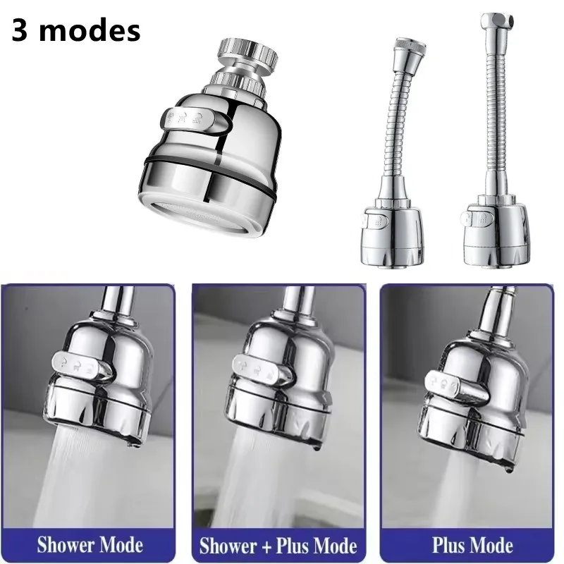 

360° Rotating Faucet Sprayer Faucet Aerator Sink Sprayer Adjustable Kitchen Sink Tap Head Water Saving Extend Nozzle Accessories