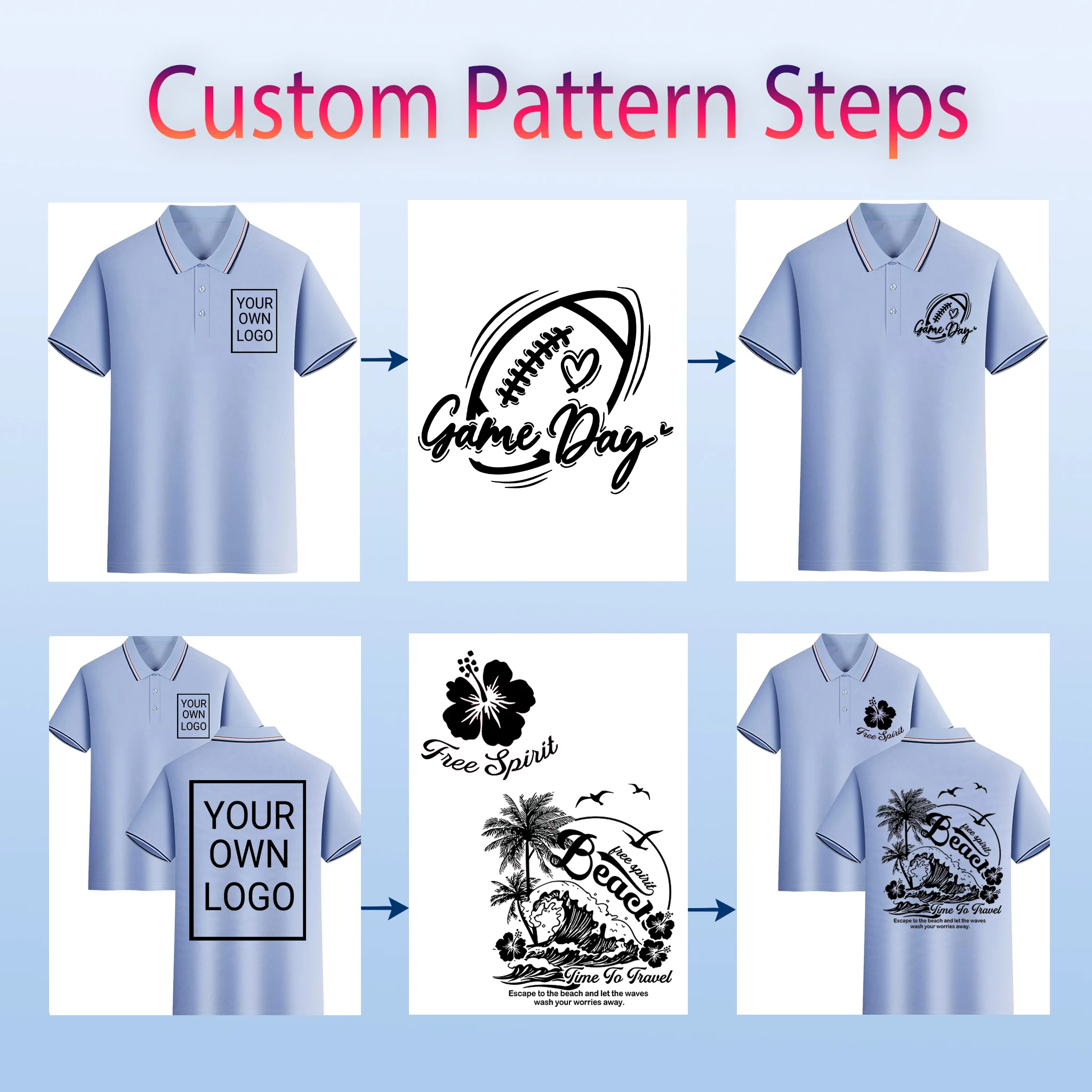 Custom Logo DIY Personalized Womens T Shirts Hip Hop Lapel T-Shirt Summer Culture Polo Tops Casual Contrast Woman Clothes view 3