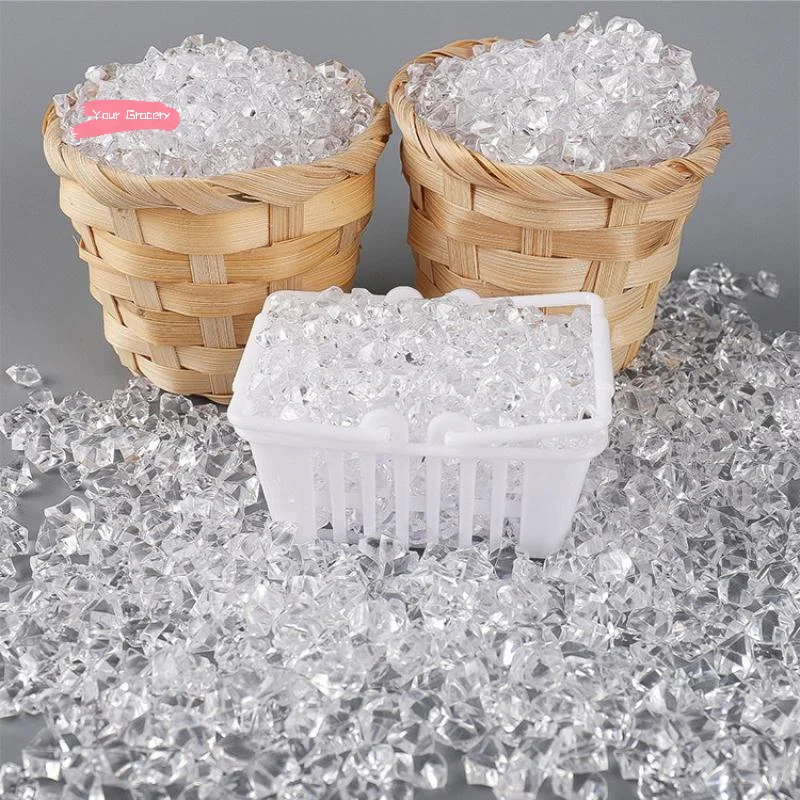 مجموعة أحجار كريستال ثلجية شفافة صغيرة محاكاة حبوب الثلج المكسورة لتزيين بيت الدمى دعائم مصغرة للمنزل #3