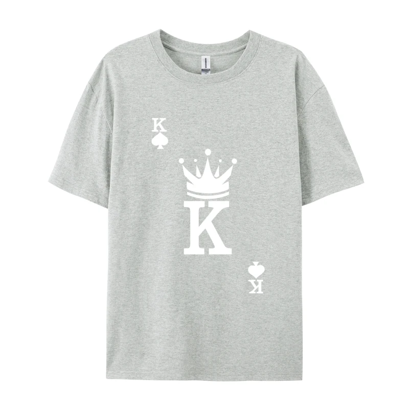 King's Crown Letter K Tshirt Camisas Graphic Men Vintage Homme Playing Cards Men'S Harajuku Streetwear T Shirt Short Sleeves