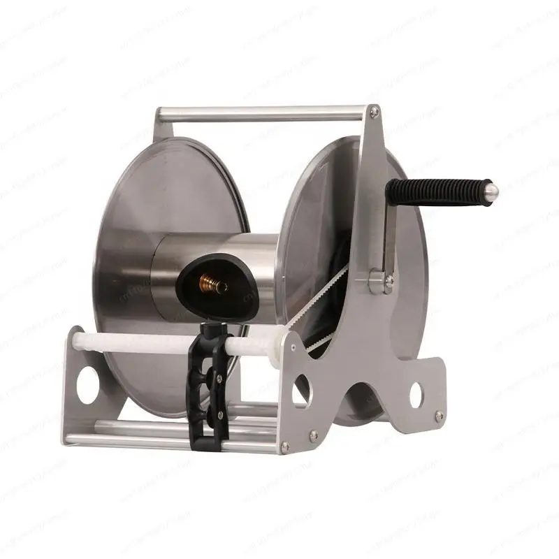 40M Stainless Steel Wall Mounted Guide Retractable Garden Hose Reel Heavy Duty Wall Mounted Metal Bracket