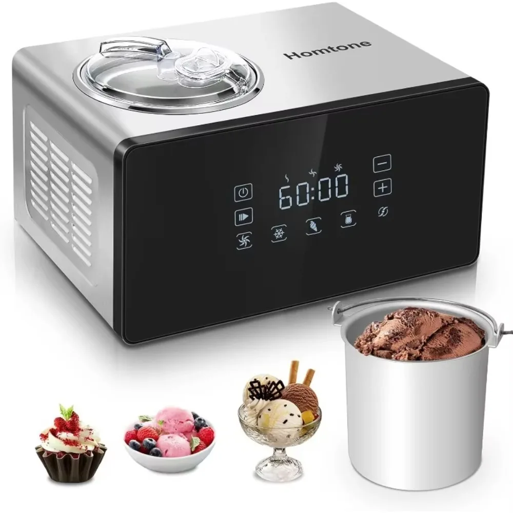 

Soft Serve Ice Cream Maker Fully Automatic with Compressor, 4 Modes, Adjusted Speed 1.6 Quart Ice Cream + Yogurt Maker