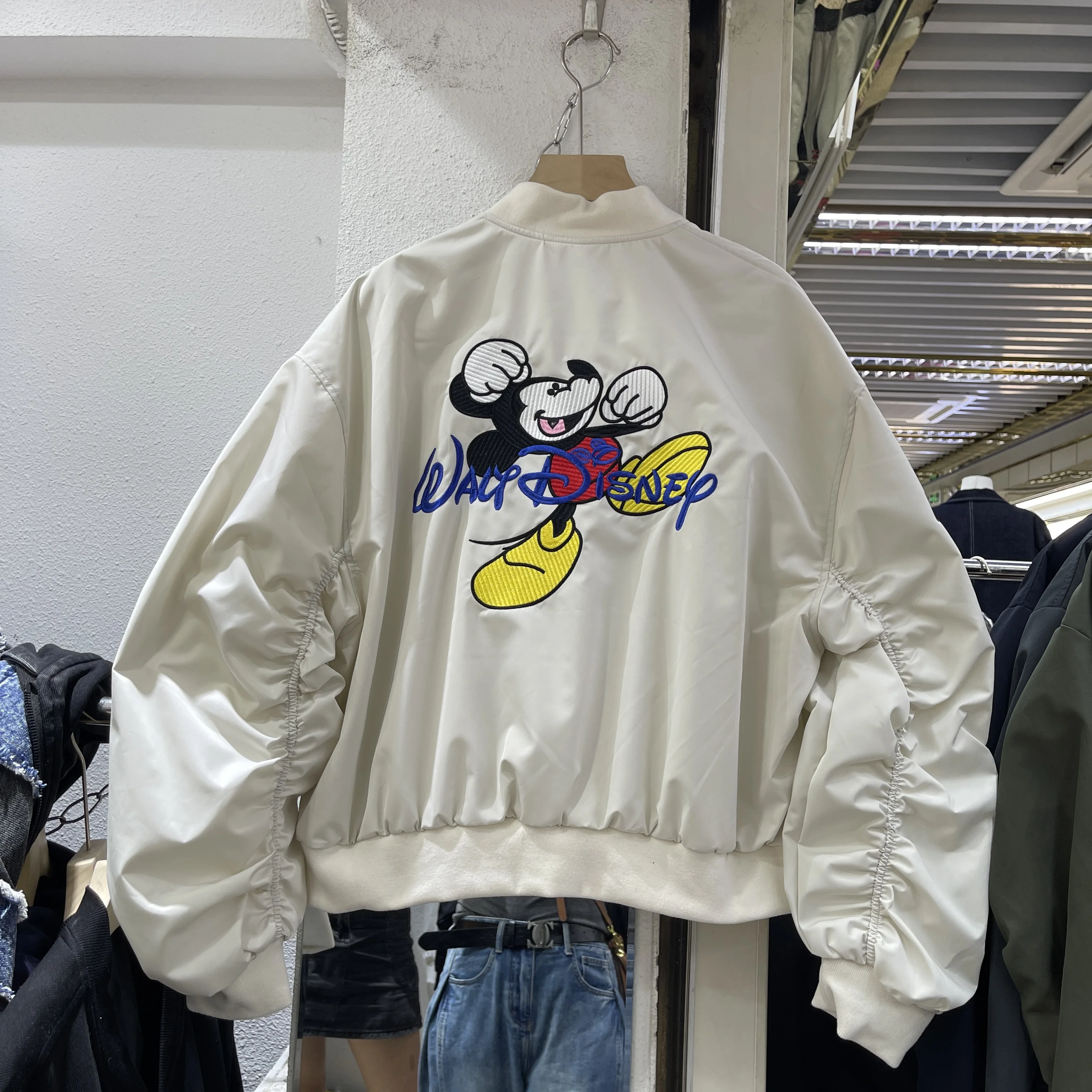 Autumn New Women's Jacket American Retro Design Cartoon Embroidery Casual Loose Baseball Jacket Zipper Jacket Trendy Coat