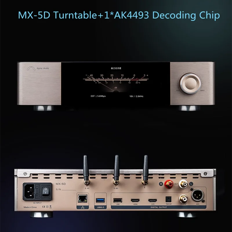 Imagem -02 - Digital Alpha Audio Mx5d Turntable Chip Ak4493 Decodificação Bluetooth 5.1 Hifi Streaming Desktop de Reprodução Dsd512 32bit 384khz jf