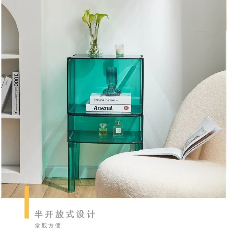 Creative bedside table Simple sofa side cabinet Acrylic Internet celebrity transparent storage