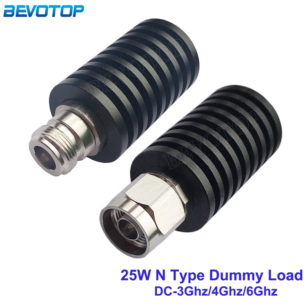 25W N Male/N Female Connector RF Coaxial Termination Dummy Load 3GHz/4GHz/6GHz 50ohm Nickel Plated RF Accessories