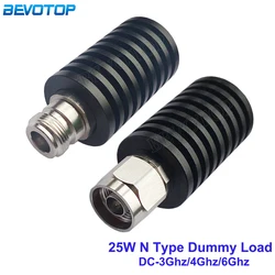 25W N Male/N Female Connector RF Coaxial Termination Dummy Load 3GHz/4GHz/6GHz 50ohm Nickel Plated RF Accessories