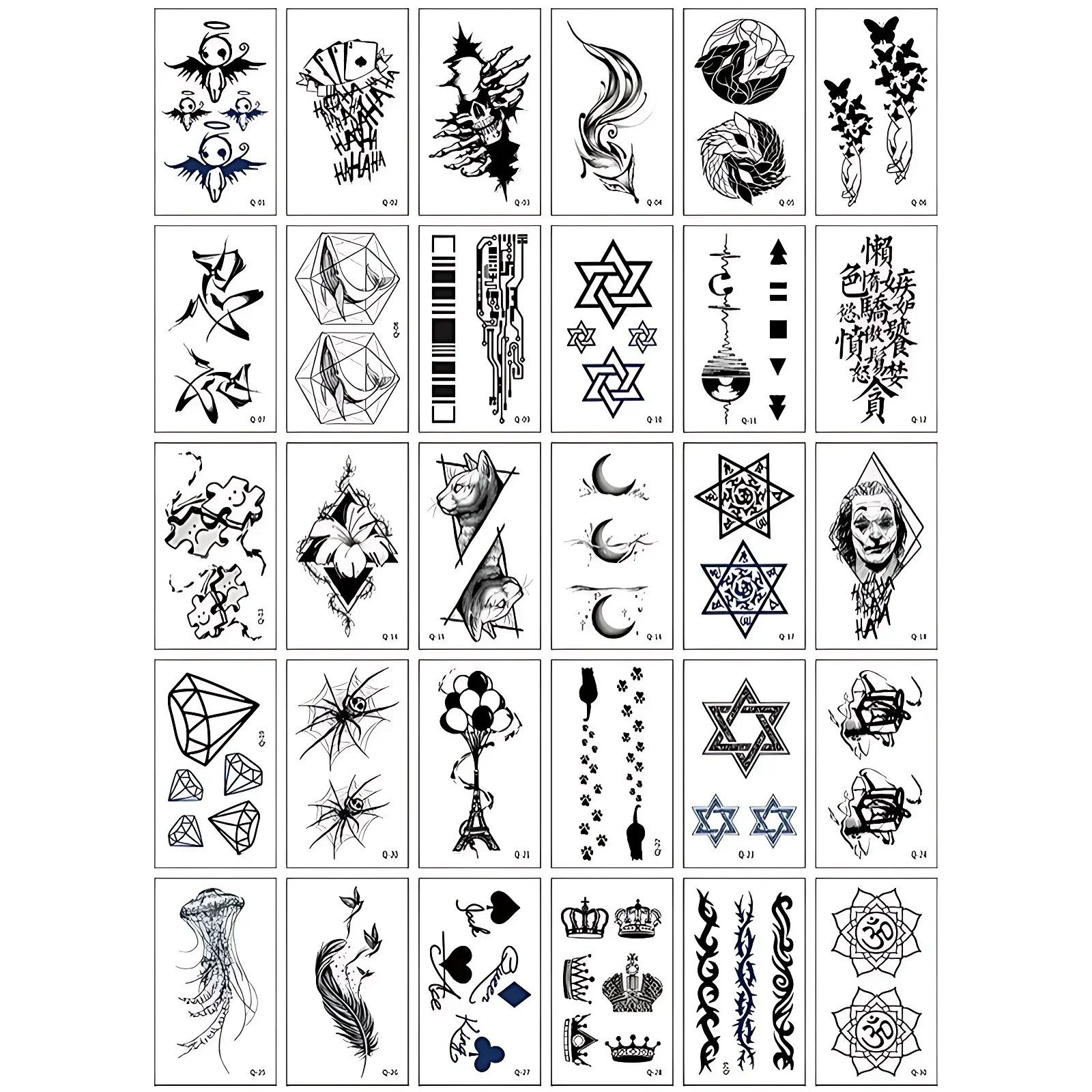 

Временные татуировки наклейки Джокер Ангел Лиса Алмаз водостойкие поддельные татуировки для женщин мужчин запястье рука грудь нога Tatouage