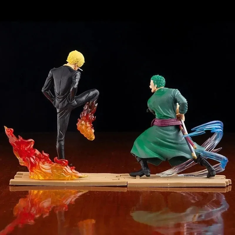 15cm Anime One Piece Figure Luffy Sanji Zoro Battle Warrior Figurine Model PVC Collection Desktop Action Figure Toy Kid Gifts - view 2