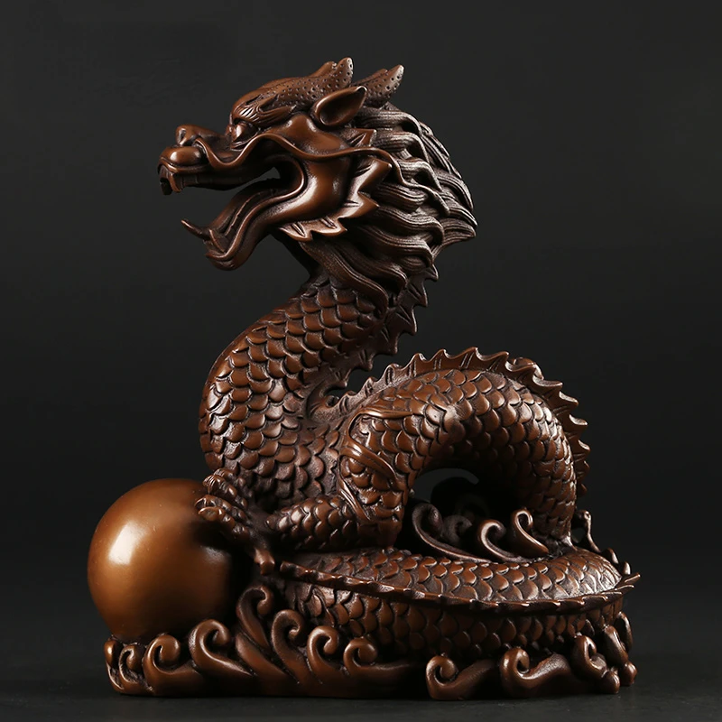 

Copper Rhyme, Copper Zodiac Dragon, Pure Copper Bronze Dragon Ornament Home Furnishing Indoor Tabletop Ornament Crafts Openi