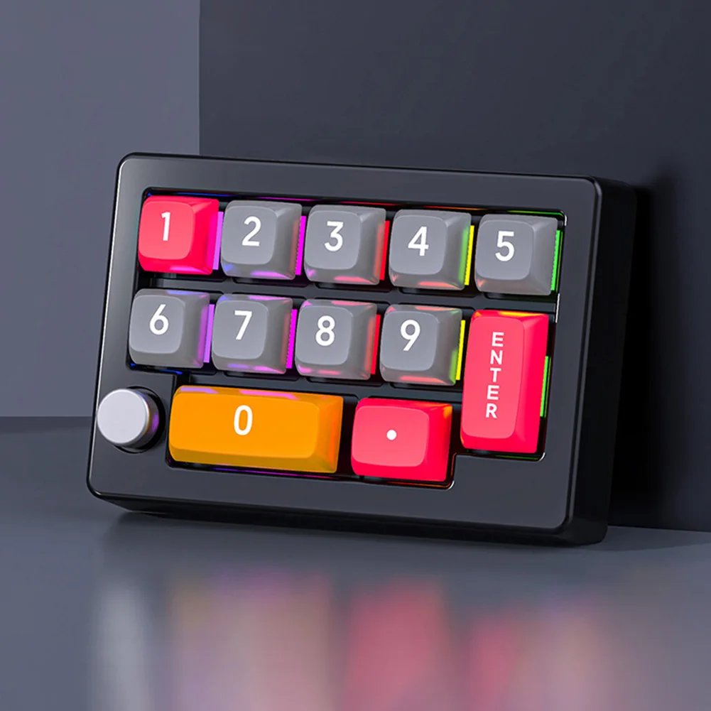 13 คีย์แบบมีสาย Macro Programmable MINI GAMING คีย์บอร์ด Hot Swappable Mechanical GAMING คีย์บอร์ด 12 RGB Lighting Effects