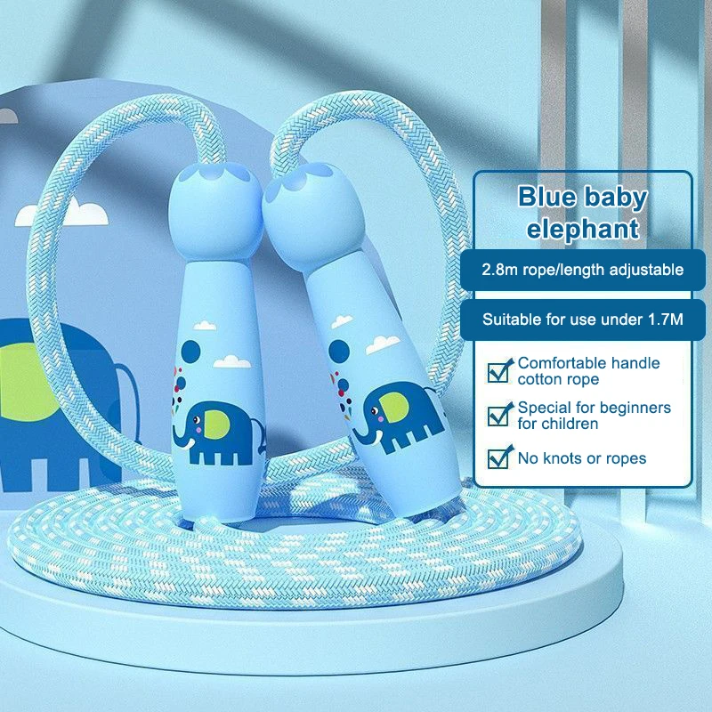 2.8 متر الكرتون التدريب القفز حبل ممارسة للأطفال الطفر الحبال القطن حبل قابل للتعديل الانتقال حبل الابتدائية #3