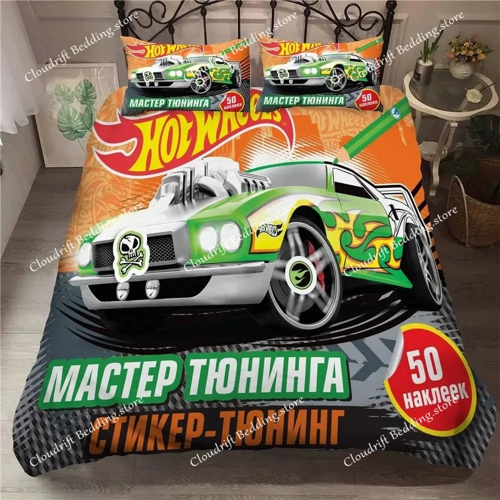 

Monster Trucks Cartoon Bedding Sets Exquisite Bed Supplies Set Hot Wheels Comforter Set Bedding Set Luxury Birthday Gift
