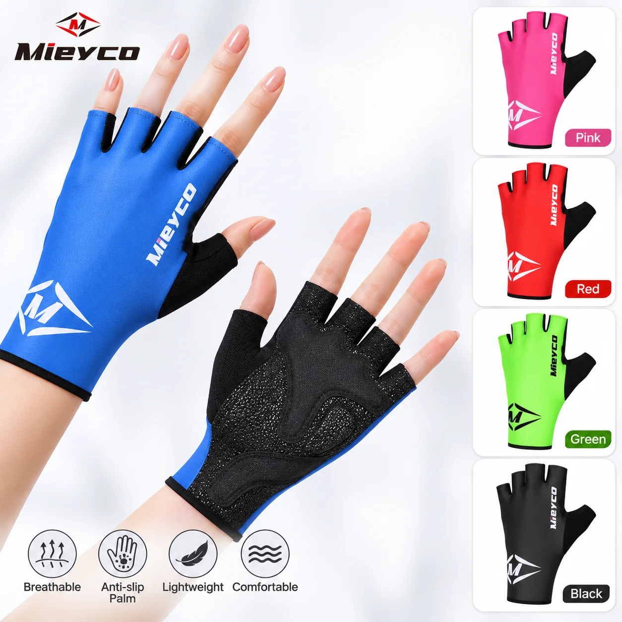 Workout Glove Gym - Lightweight Half Finger Gloves Shock‑Absorb Non‑Slip