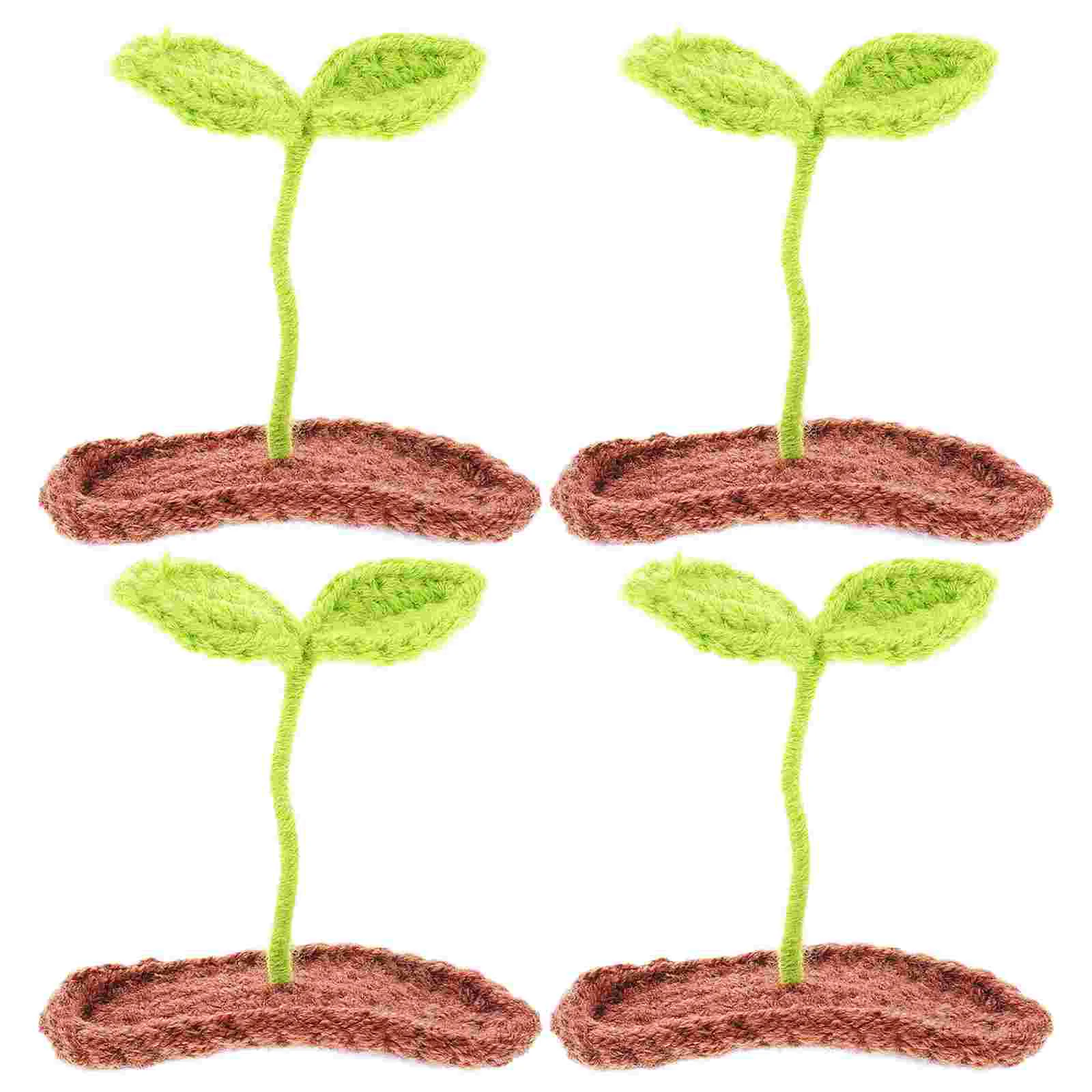 4 Pcs Hair Claw Clips Hand-woven Three-dimensional Grass Sprout Hairpin Barrettes Cute Bud Accessories for Girls