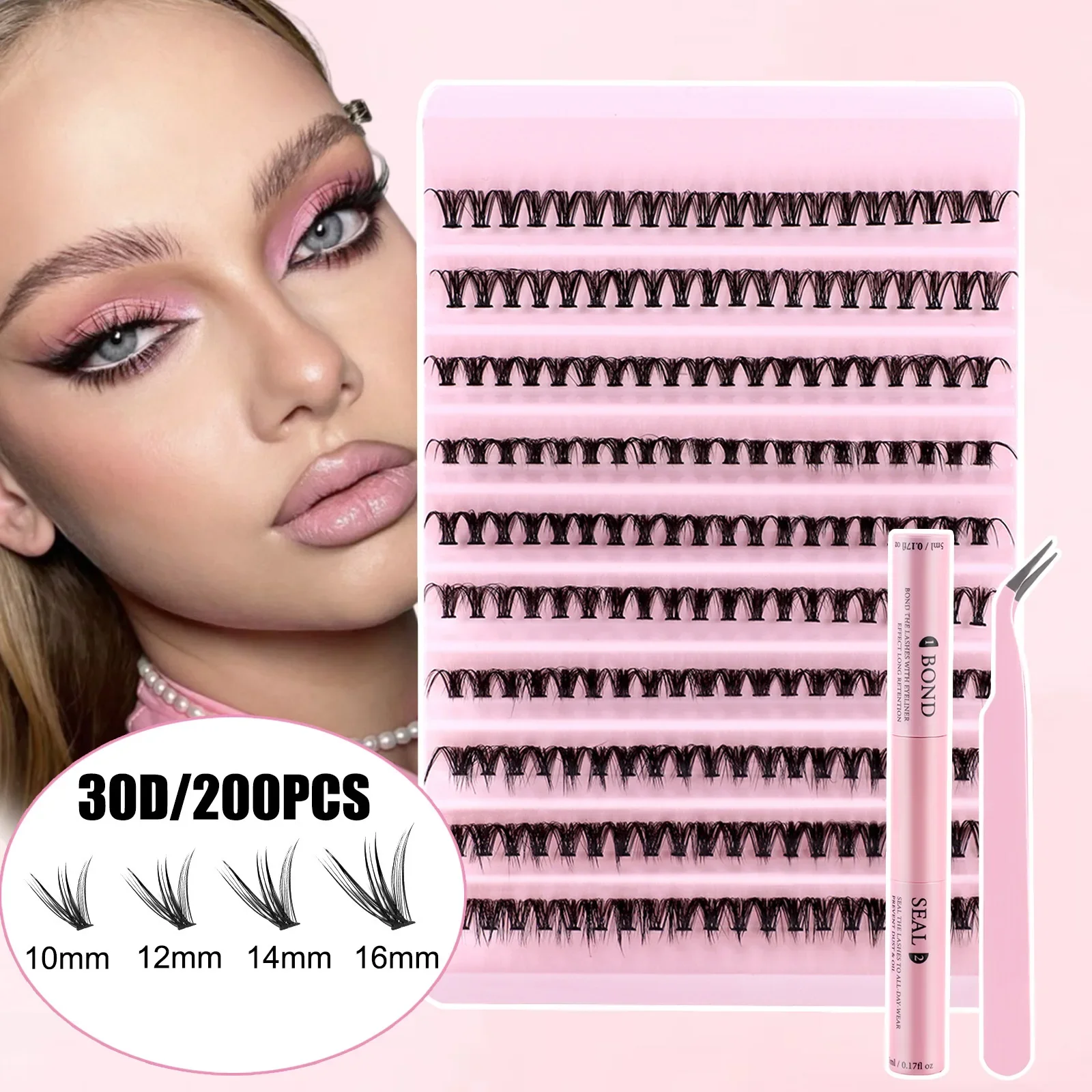 Hot-selling Ladder Plastic Tray 30D Segmented Hot Melt Stem False Eyelashes Large Capacity 200 Clusters Of Natural Eyelashes