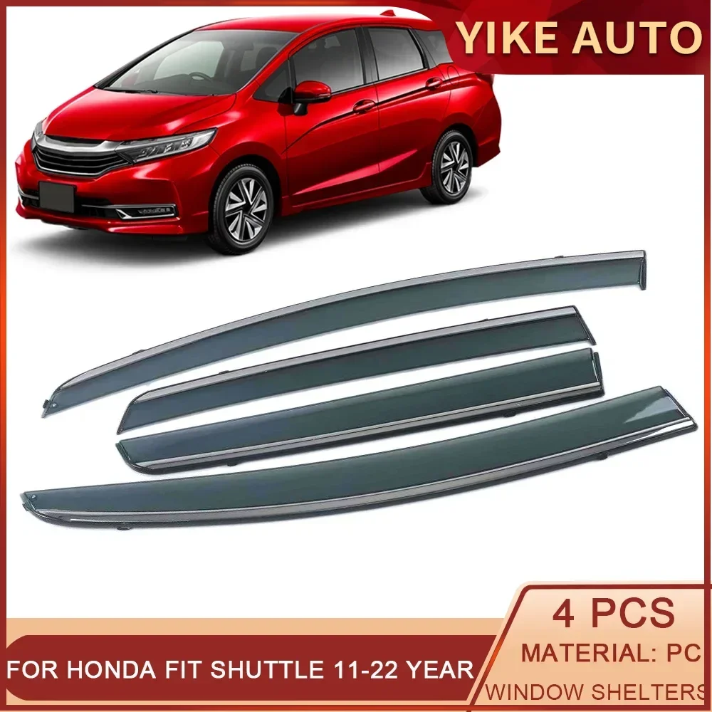 For Honda Fit Shuttle 2011-2022 Year Car Window Sun Rain Shade Visors Shield Shelter Protector Cover Trim Sticker Accessories