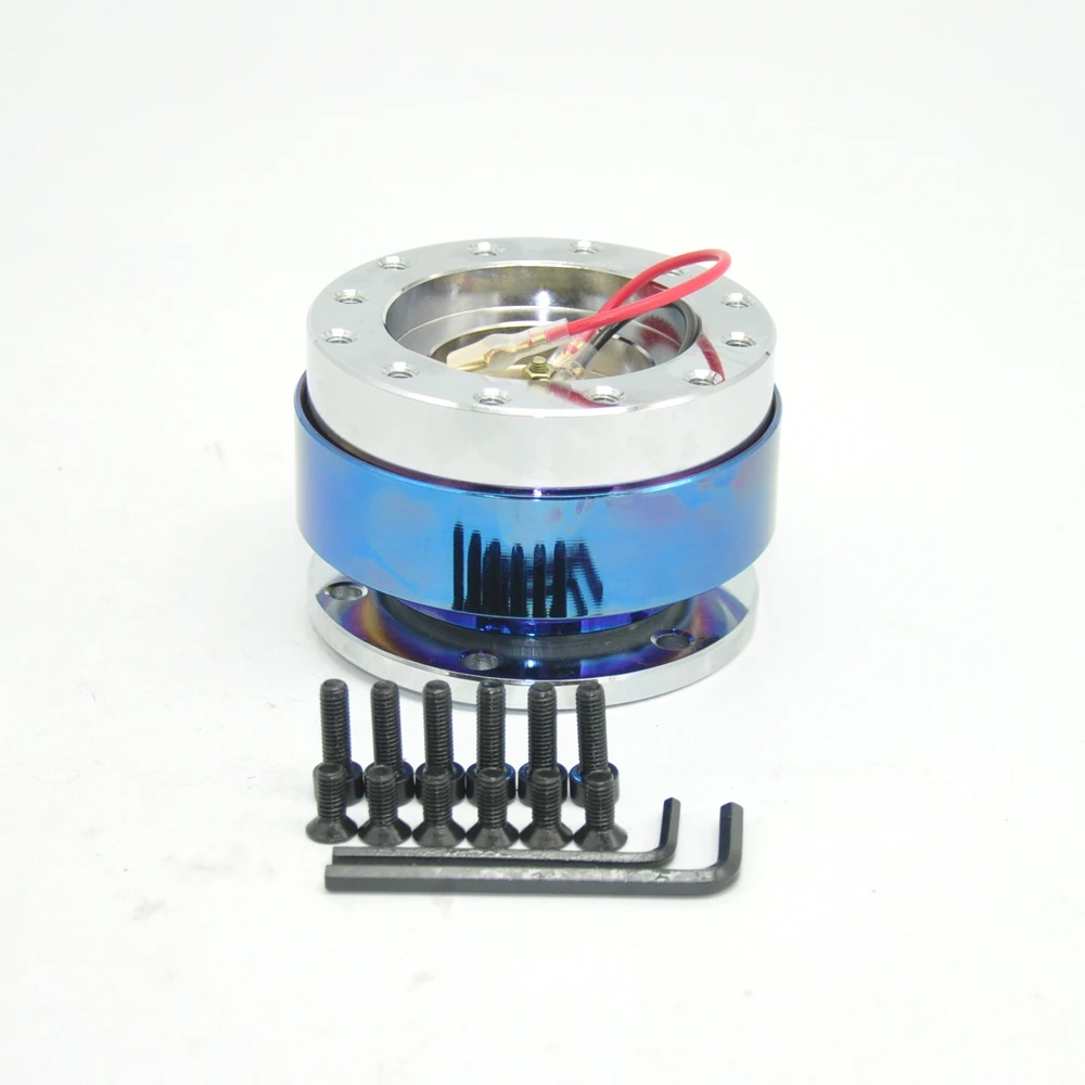 

New burning blue Universal Steering Wheel Snap Off Quick Release Hub Adapter Boss kit available
