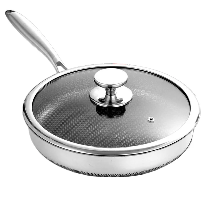 

German Craft 304 Stainless Steel Non-stick Pan, No Fumes, Induction Cooker, Gas Stove, Household Wok, Frying Pan, Pan
