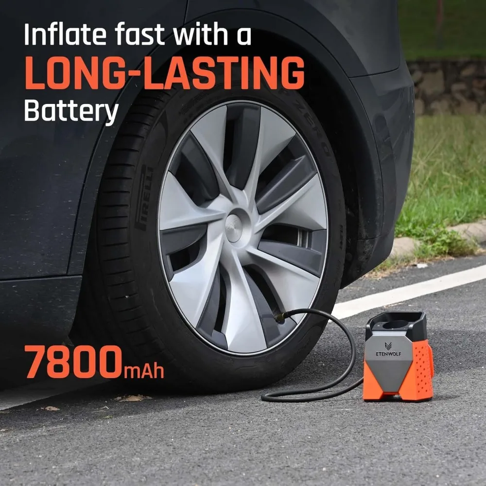 Tire Inflator Portable Air Compressor with 7800mAh Battery and 100% Duty Cycle, 160PSI Air Pump for Cars, SUVs, Bikes