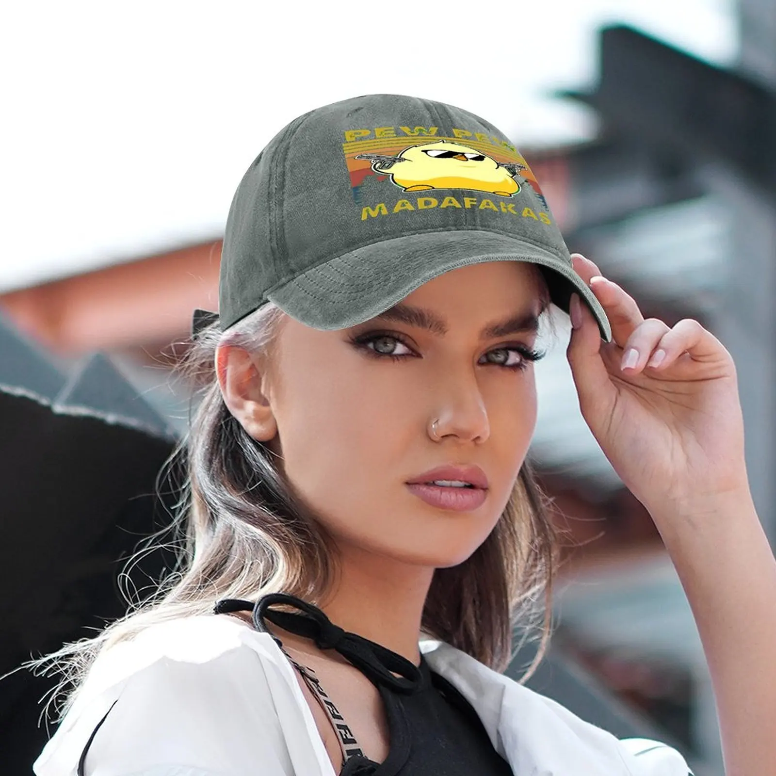 

2024 New Luxury Brand Chick Pew Pew Madafakas Print Retro Baseball Caps Trendy Dad Hat Unisex Outdoor Sport Hats Dropshipping