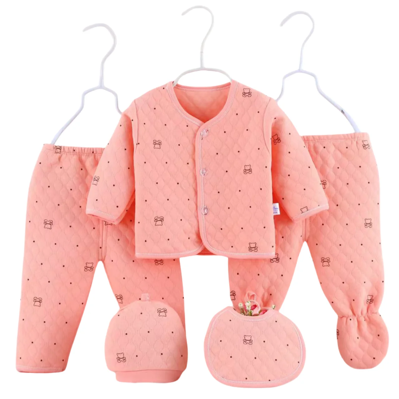 

2025 Autumn Baby Boy Girl Clothes Long Sleeve Top Pants 5pcs Soft Suit Newborn Clothing Set