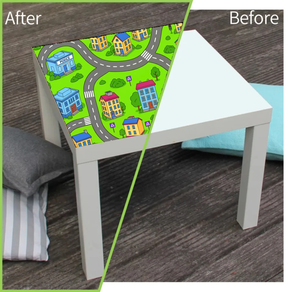 Cute Animal Style PVC Table Stickers For Cafe Bar Self-adhesive DIY Desk Renovation Decal Waterproof Tablecloth Tile Cover Decor