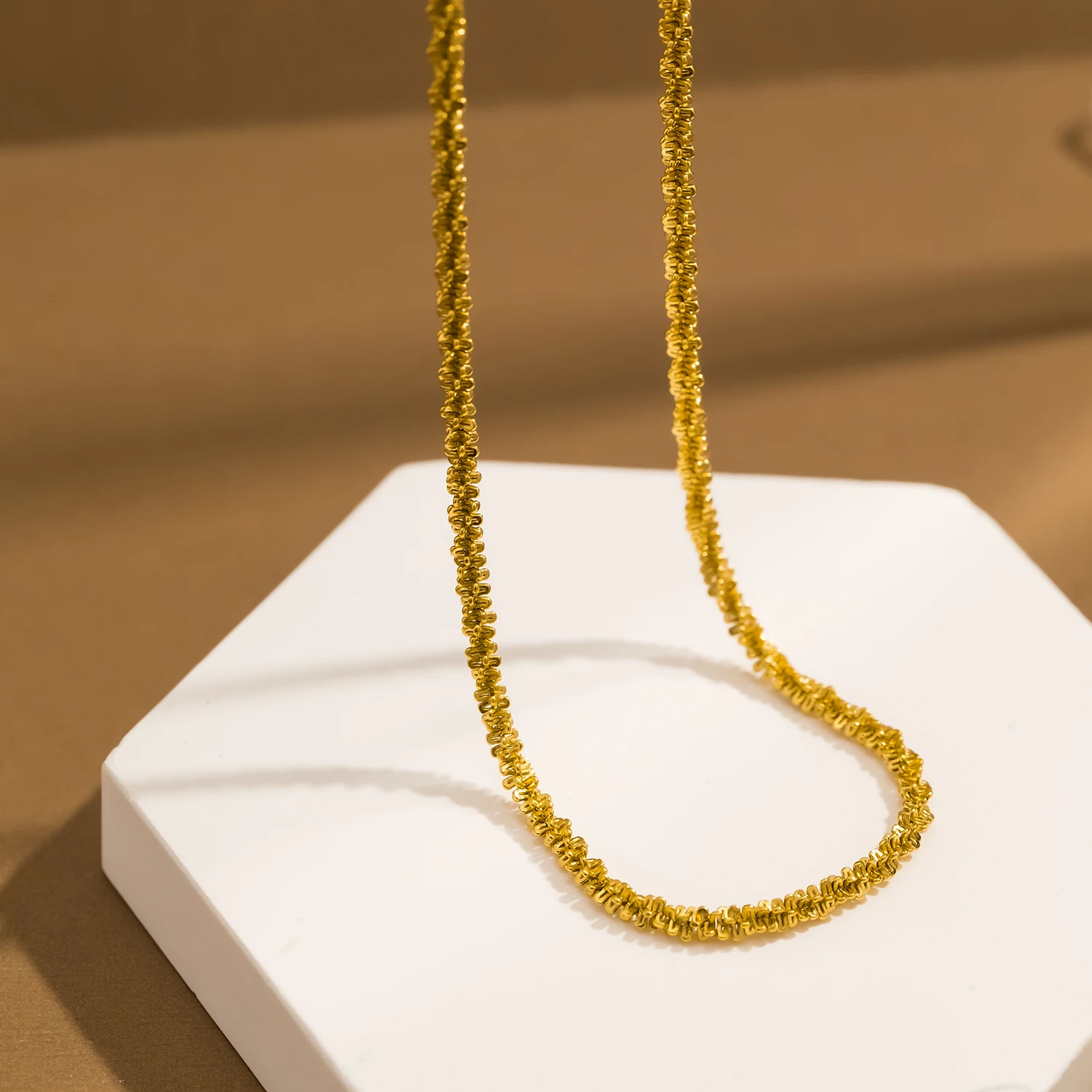 UHBINYCA Minimalist Style Sparkling Necklace for Women, Stainless Steel Starry Chain Waterproof Jewelry