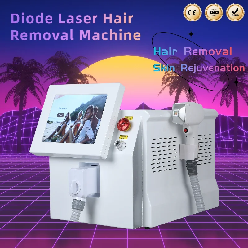 Portable 808nm Diode Hair Removal Machine Permanent Hair Remover Equipment Painless Body Epilator Machine