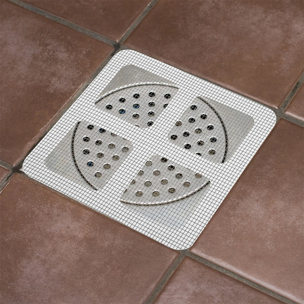

50pcs Floor Drain Sticker Anti-Blocking Hair Catcher Filtering Adhesive Decal Easy Clean Residue-Free Waterproof Sticker For