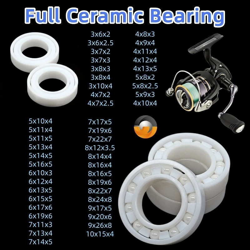 1pc MR84CE 4x8x3mm Full Zirconia Ceramic Bearings ABEC-9 for Fishing Reel MR63CE MR104CE MR105CE MR128CE 608CE 623CE 685CE 693CE