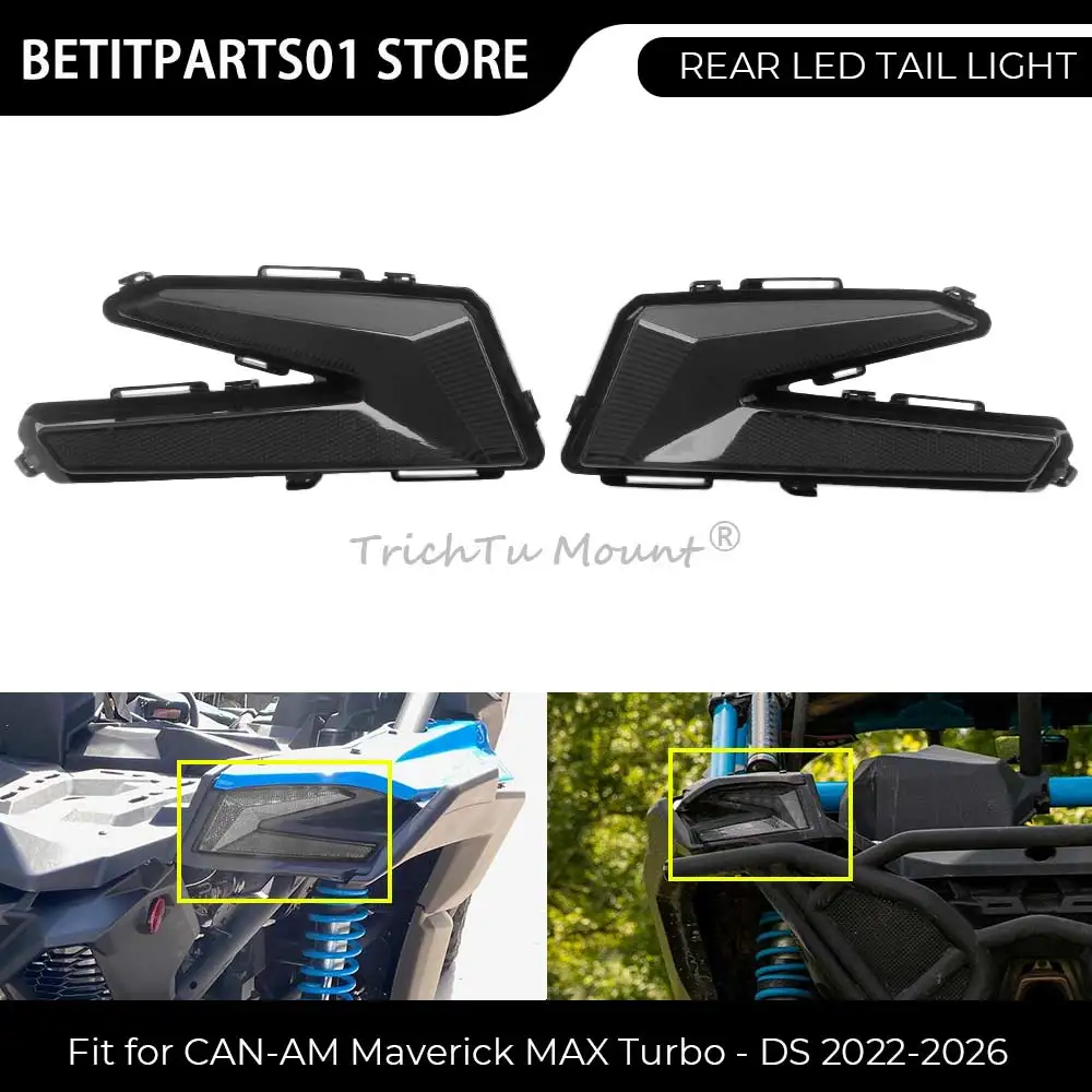 For Can-Am Maverick MAX X3 Turbo DS, 2021-2025 #710004743 710004744 LED Tail Light Assembly PMMA Accessory 1 Pair