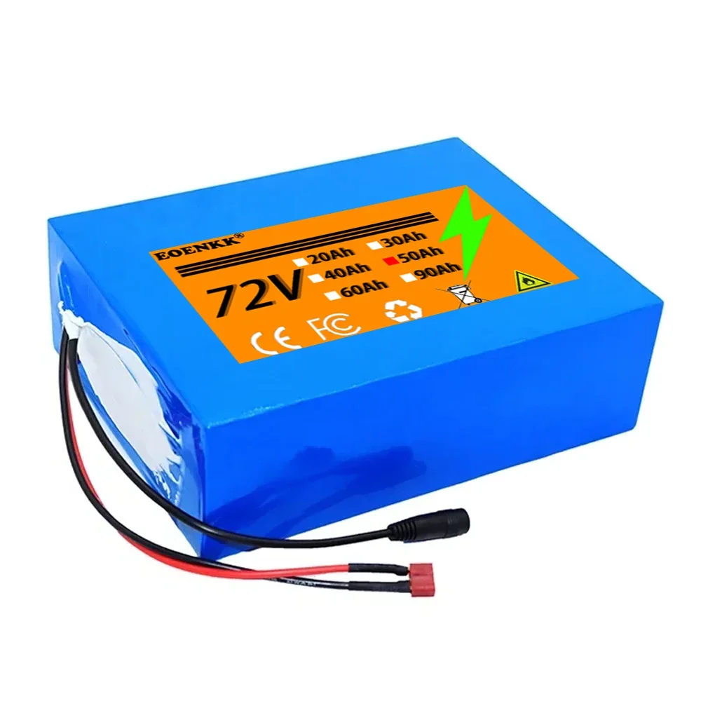 72V 50Ah 40Ah 30Ah 21700 lithium battery pack with built-in BMS 0-3500W motor high-power rechargeable battery