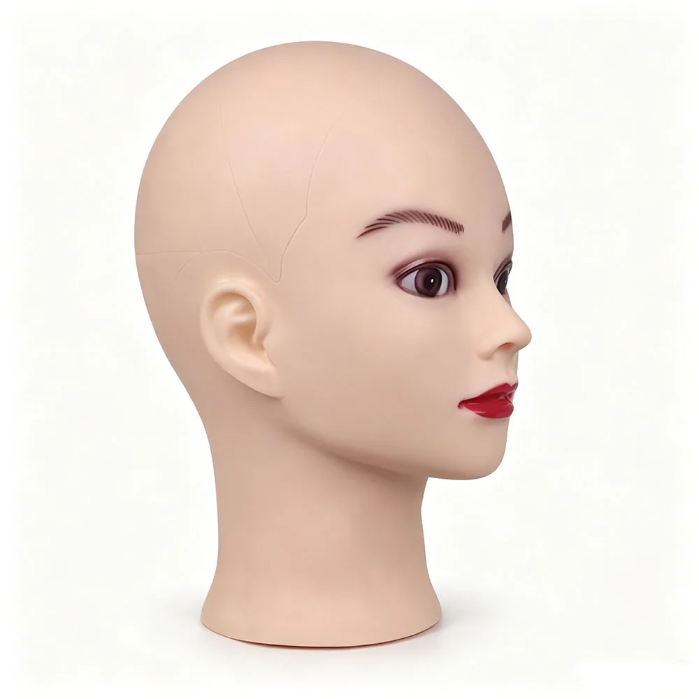 Bald Mannequin Head Female Professional Cosmetology for Wig Making and Display Training Head with Free Stand