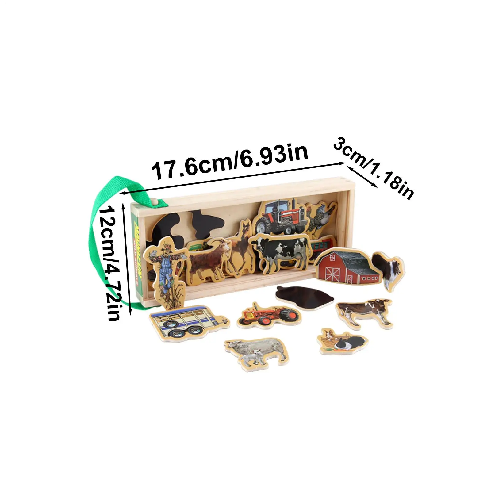 مغناطيس الأطفال للثلاجة لعبة ألغاز خشبية للأطفال مغناطيس الثلاجة لوحة معدنية تعليمية لوازم مغناطيسية للحياة البرية