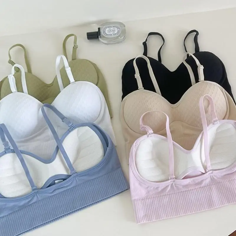 

L38E милые спортивные бюстгальтеры женские быстросохнущие мягкие без косточек укороченные топы на бретелях для тренировок