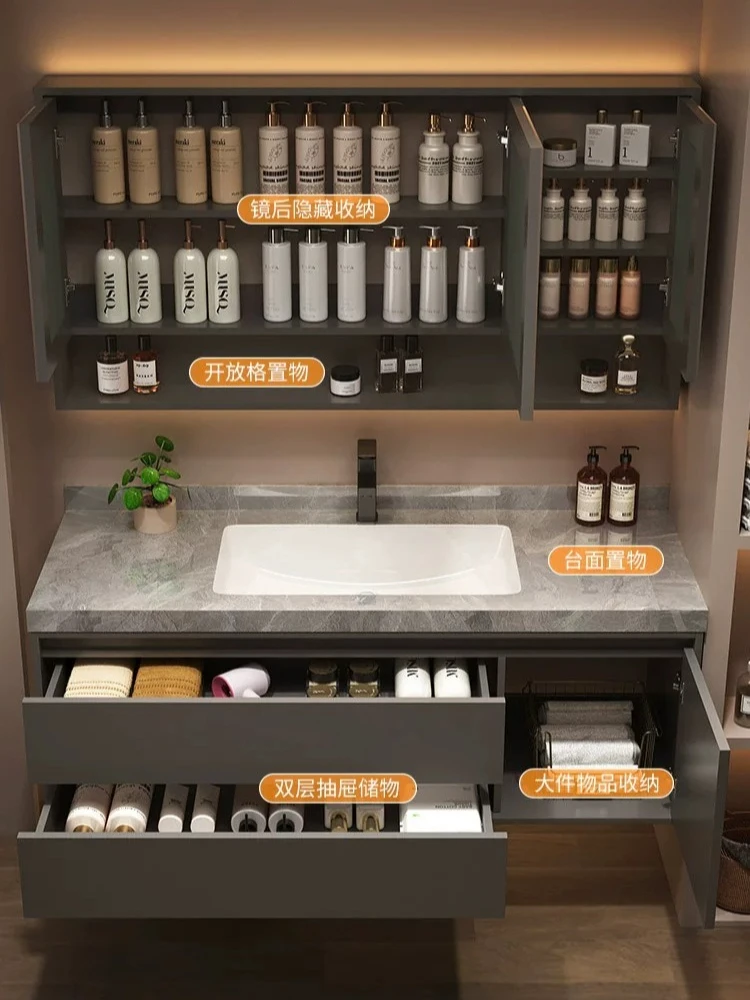 Современный простой шкафчик дл – обзор и цена Home Bathroom Vanity Combo