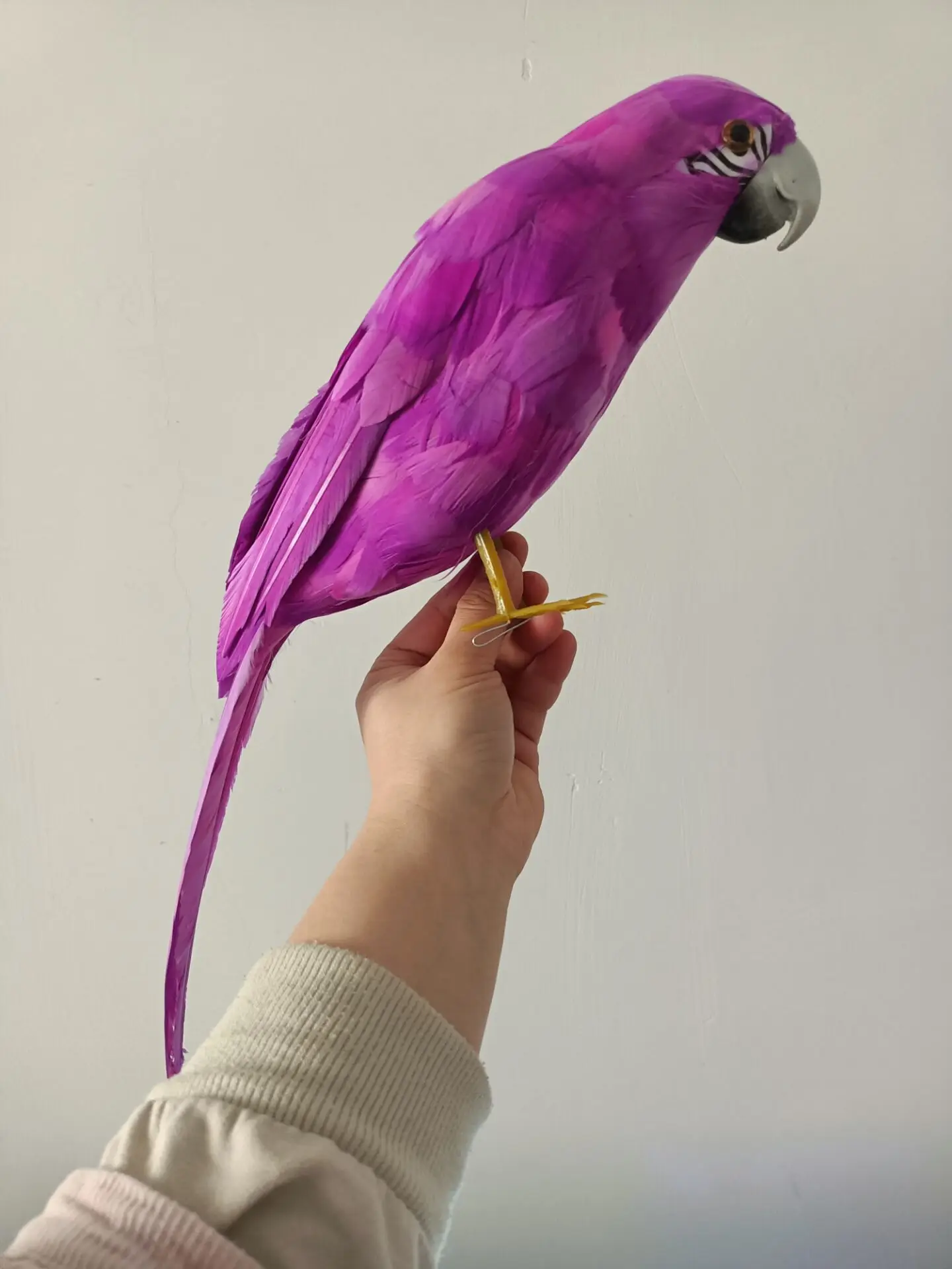 purple simulation foam&feathers parrot model toy garden decoration gift About 42cm e2655