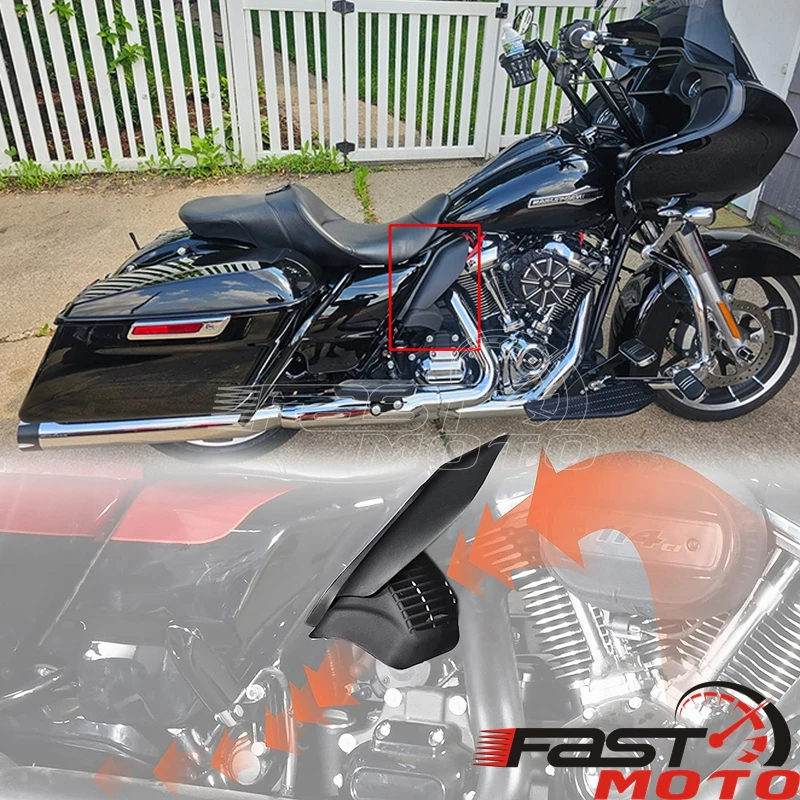 Kühlerkühlung Kühlerlüfter-Kits Coolflow-Lüfter mit Hitzeschild für Harley Touring CVO Tri Glide Road Glide Ultra Limited Low 17–23